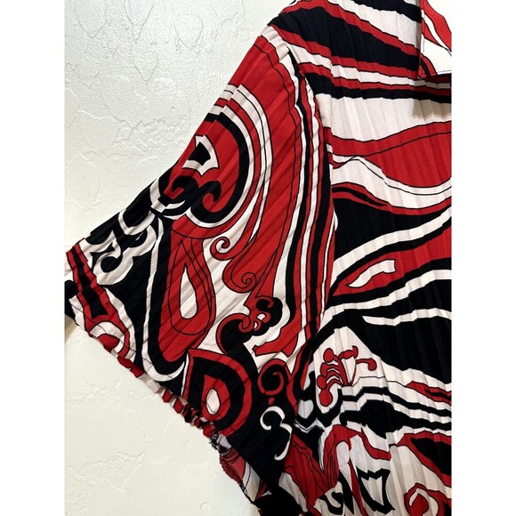 Vintage Lane Bryant Womans Top Sz 26/28 Retro Accordion Pleating Y2K Artsy Aztec - Picture 7 of 13